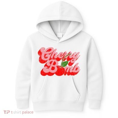 Cherry Bomb Retro 70s Vintage Style Cute Kids Hoodie