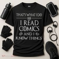 Comic Book Reader Gifts Read Comics And I Know Things Cooling Performance Crew T-Shirt thumb 3
