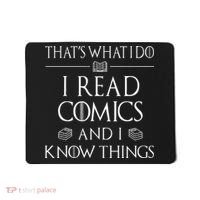 Comic Book Reader Gifts Read Comics And I Know Things Mousepad thumb 0