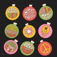 Christmas Ball Retro Ornaments Women's Sweatshirt thumb 2