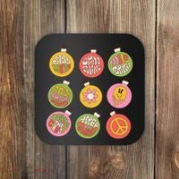 Christmas Ball Retro Ornaments Coaster thumb 0