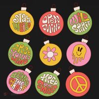 Christmas Ball Retro Ornaments Coaster thumb 2