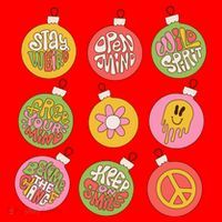 Christmas Ball Retro Ornaments Santa Hat thumb 1