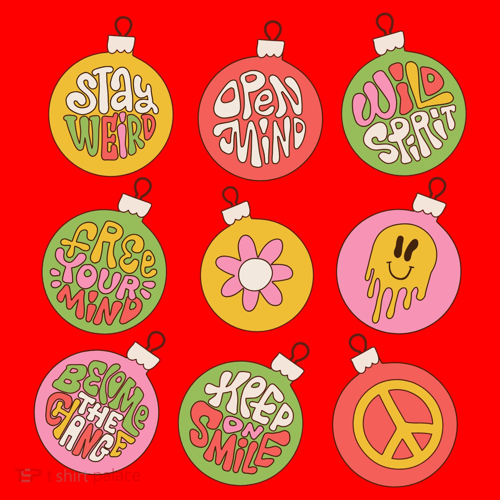 Christmas Ball Retro Ornaments Santa Hat