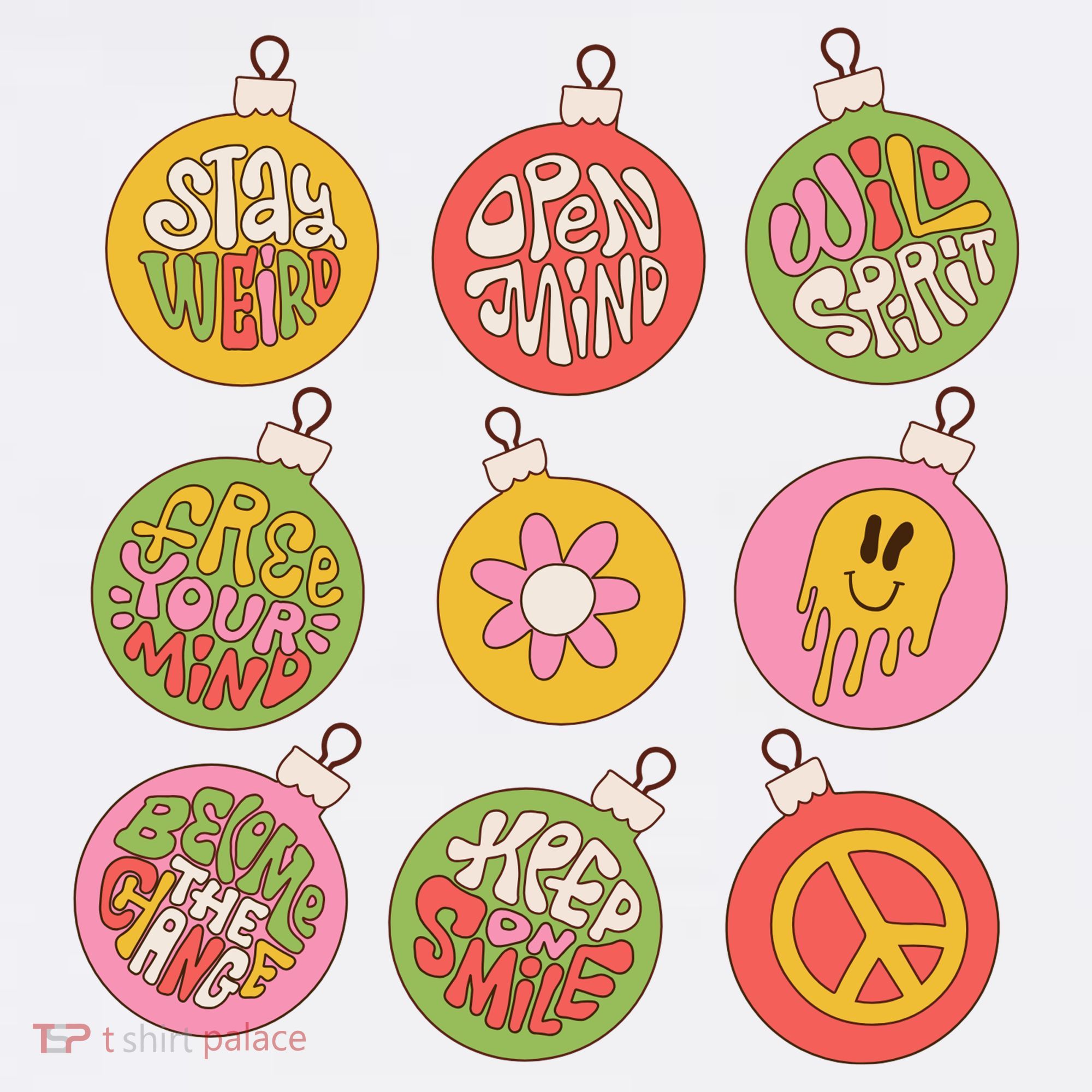 Christmas Ball Retro Ornaments Apron