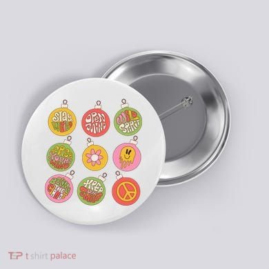 Christmas Ball Retro Ornaments Button