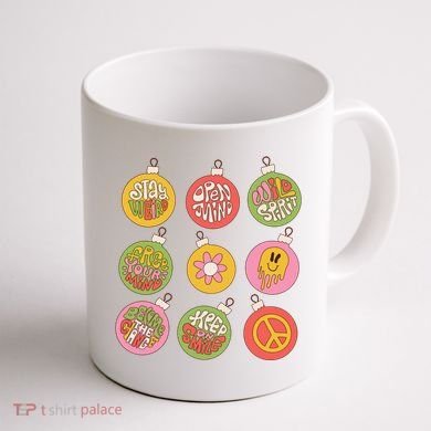 Christmas Ball Retro Ornaments Coffee Mug back