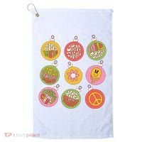 Christmas Ball Retro Ornaments Golf Towel thumb 0