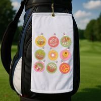 Christmas Ball Retro Ornaments Golf Towel thumb 2