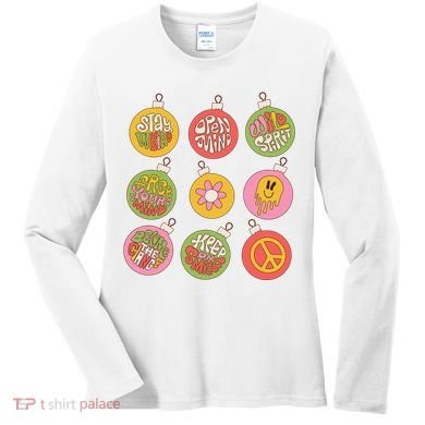 Christmas Ball Retro Ornaments Women's Long Sleeve Shirt