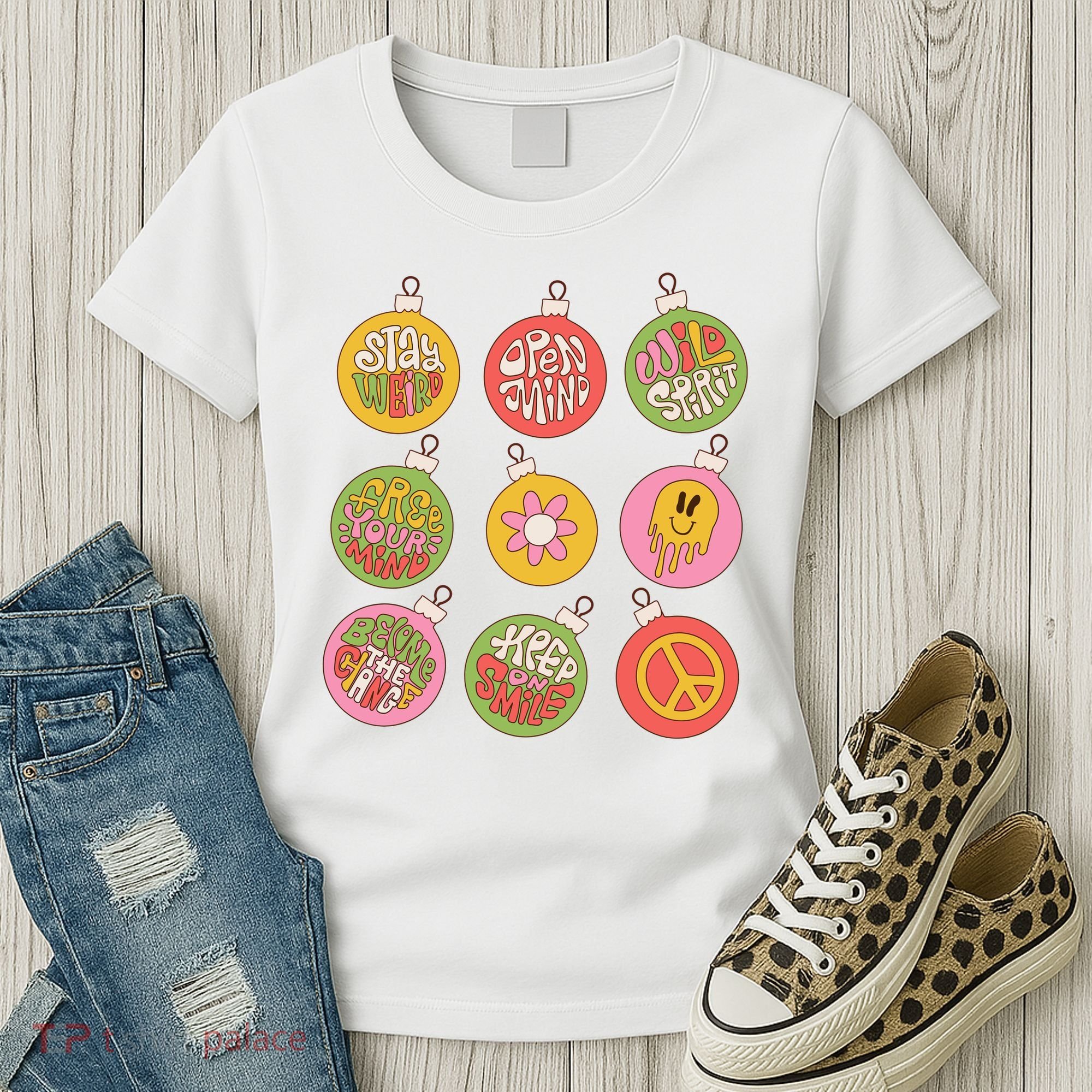 Christmas Ball Retro Ornaments Women's T-Shirt
