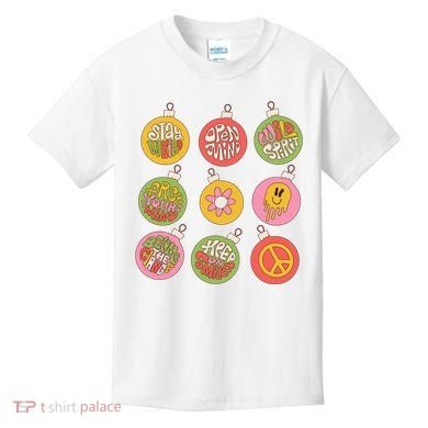 Christmas Ball Retro Ornaments Kids T-Shirt