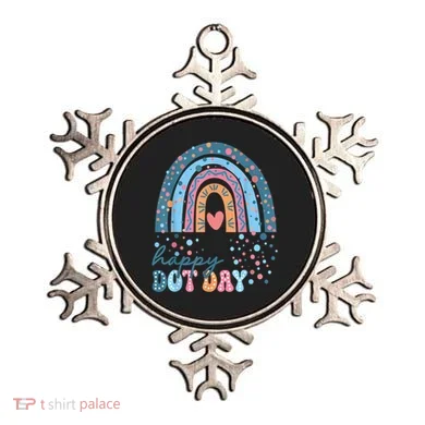 Cute Boho Rainbow Happy Dot Day Student Teacher Gift Ornament