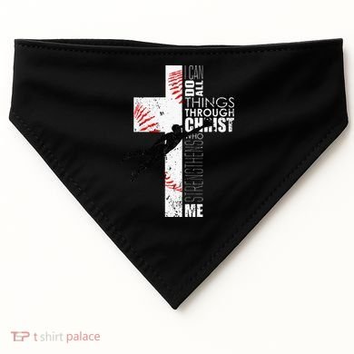 Christian Baseball Religious Cross  USA-Made Doggie Bandana