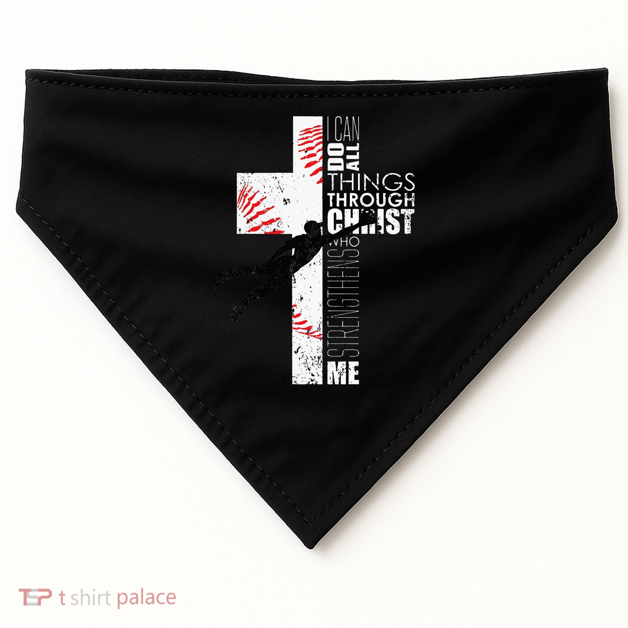 Christian Baseball Religious Cross  USA-Made Doggie Bandana
