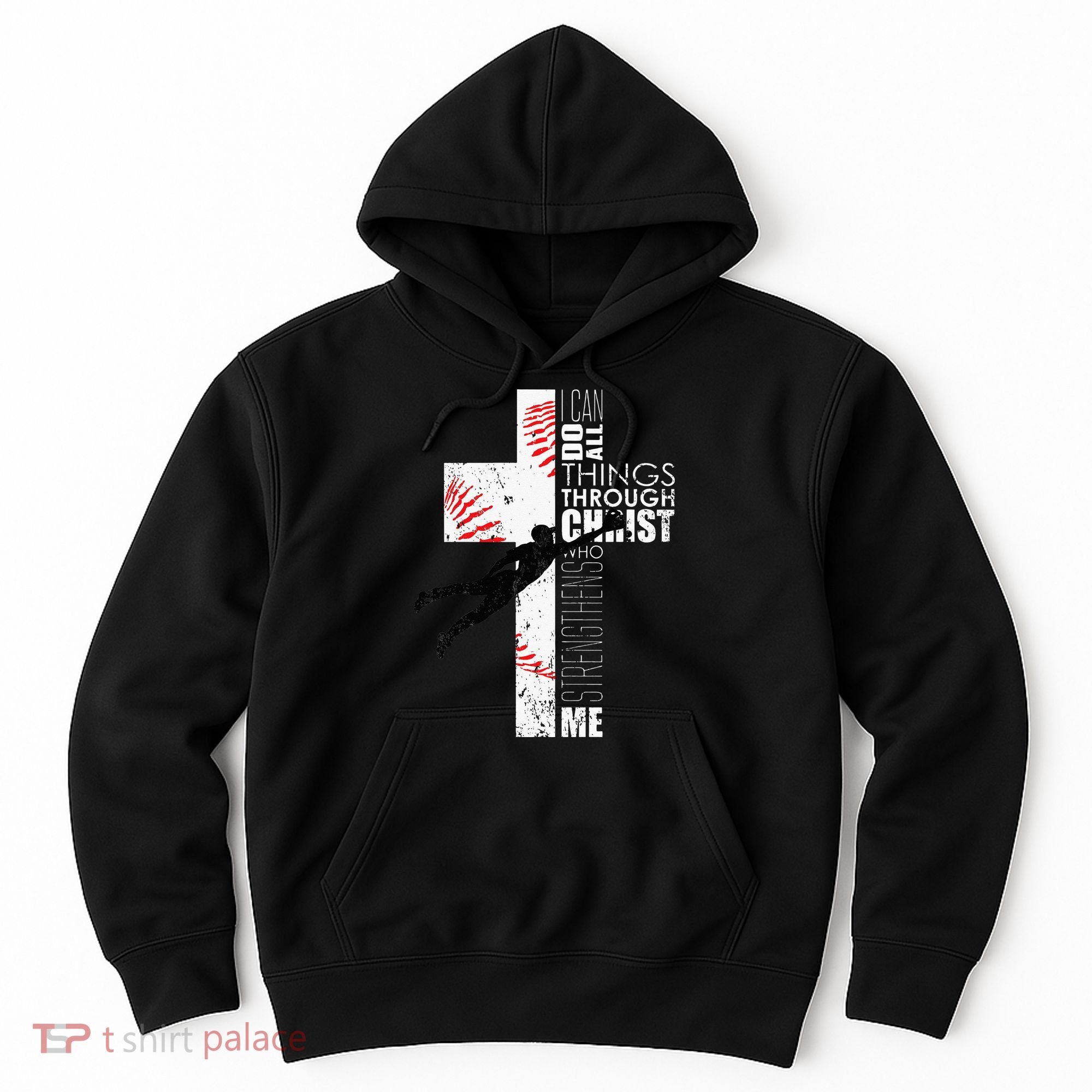 Christian Baseball Religious Cross  Hoodie