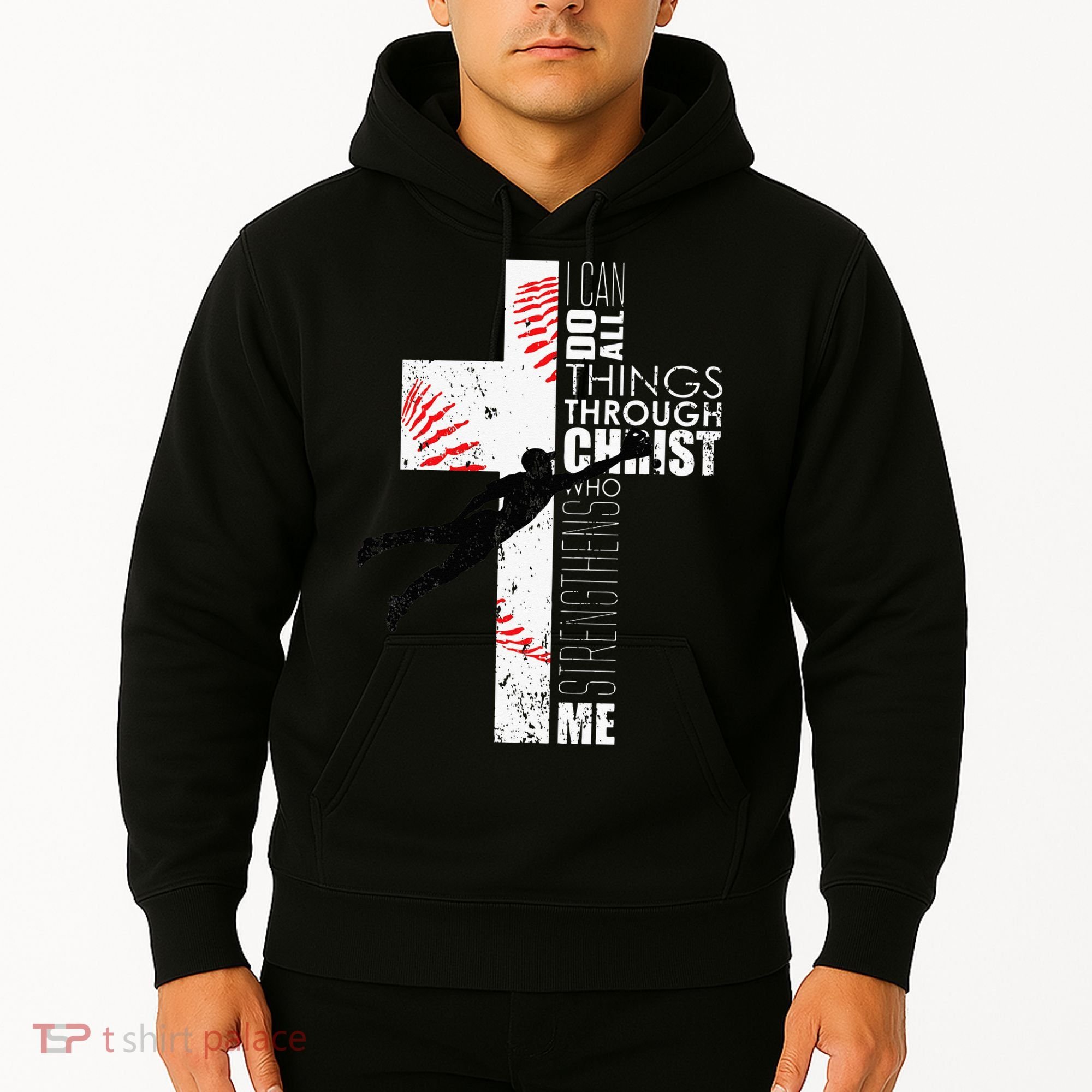 Christian Baseball Religious Cross  Hoodie