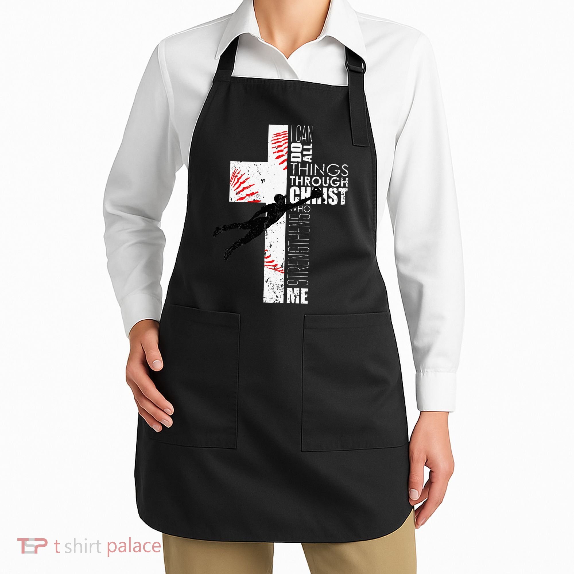Christian Baseball Religious Cross  Apron