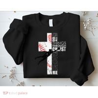 Christian Baseball Religious Cross  Sweatshirt thumb 2