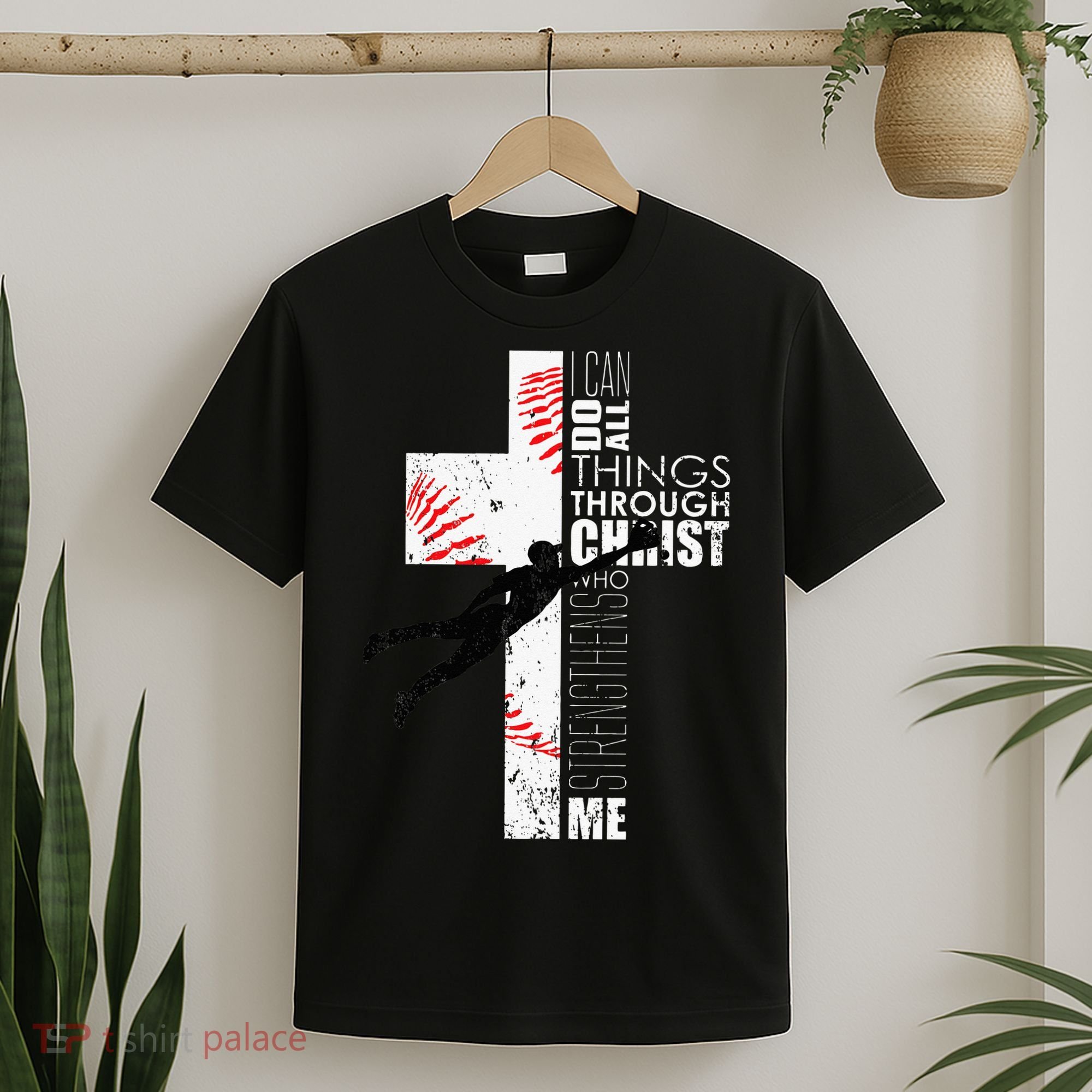 Christian Baseball Religious Cross  T-Shirt