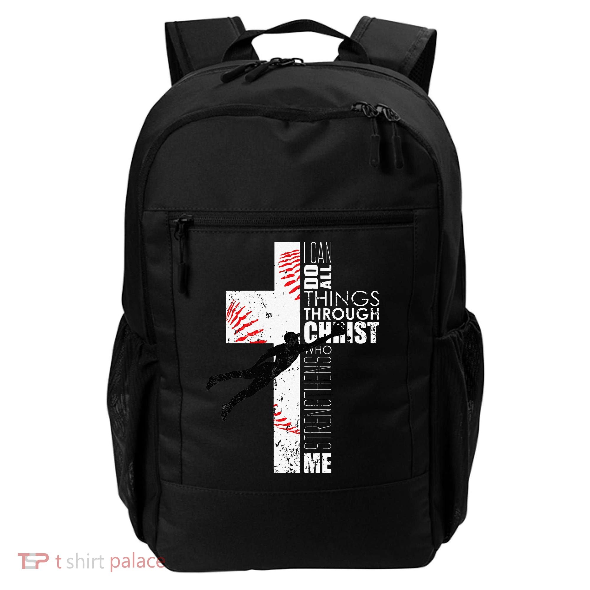 Christian Baseball Religious Cross  Backpack