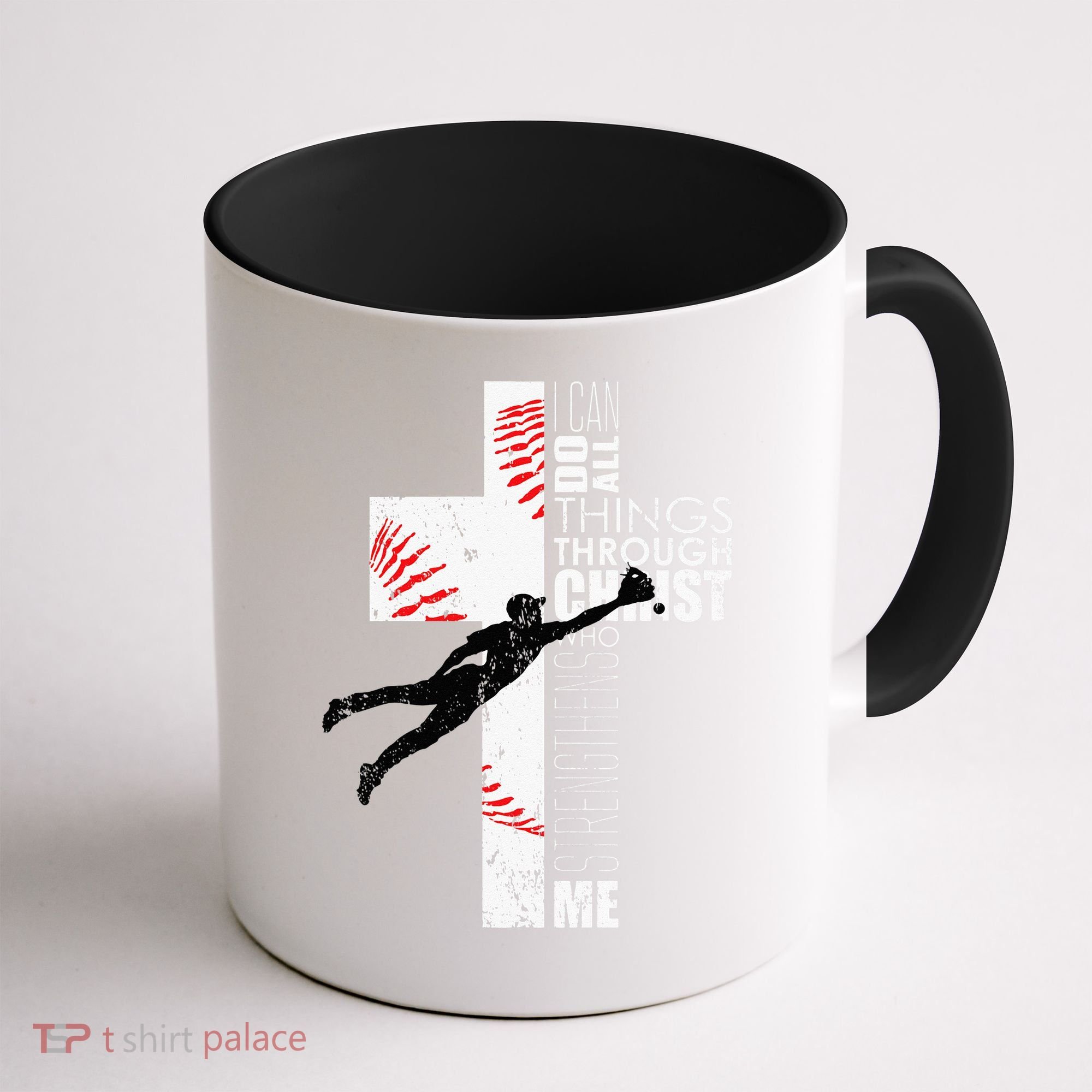 Christian Baseball Religious Cross  Coffee Mug