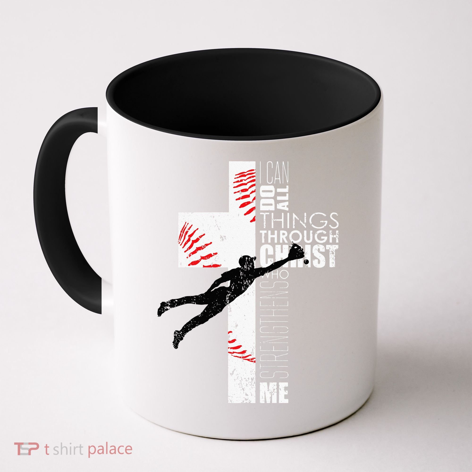 Christian Baseball Religious Cross  Coffee Mug