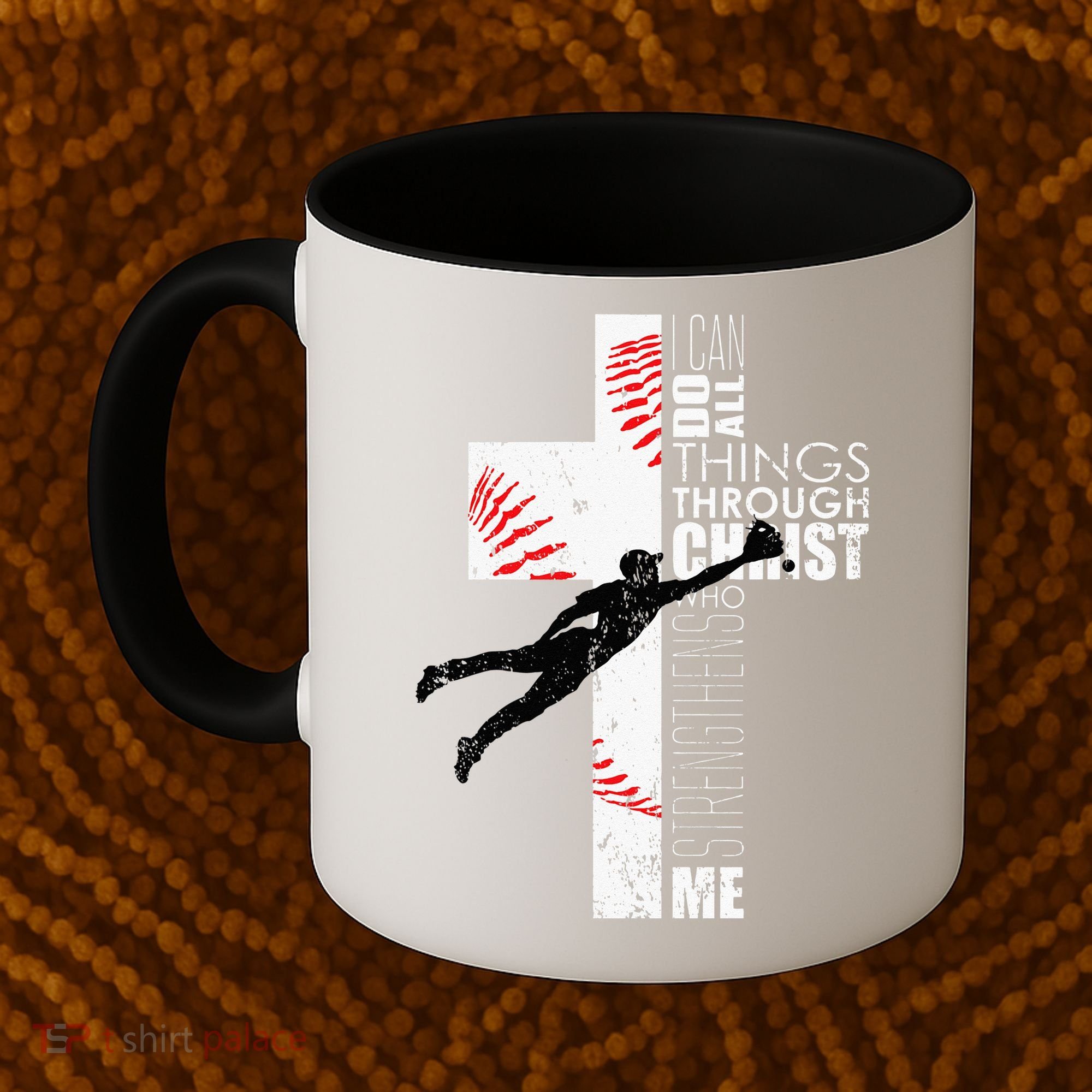 Christian Baseball Religious Cross  Coffee Mug