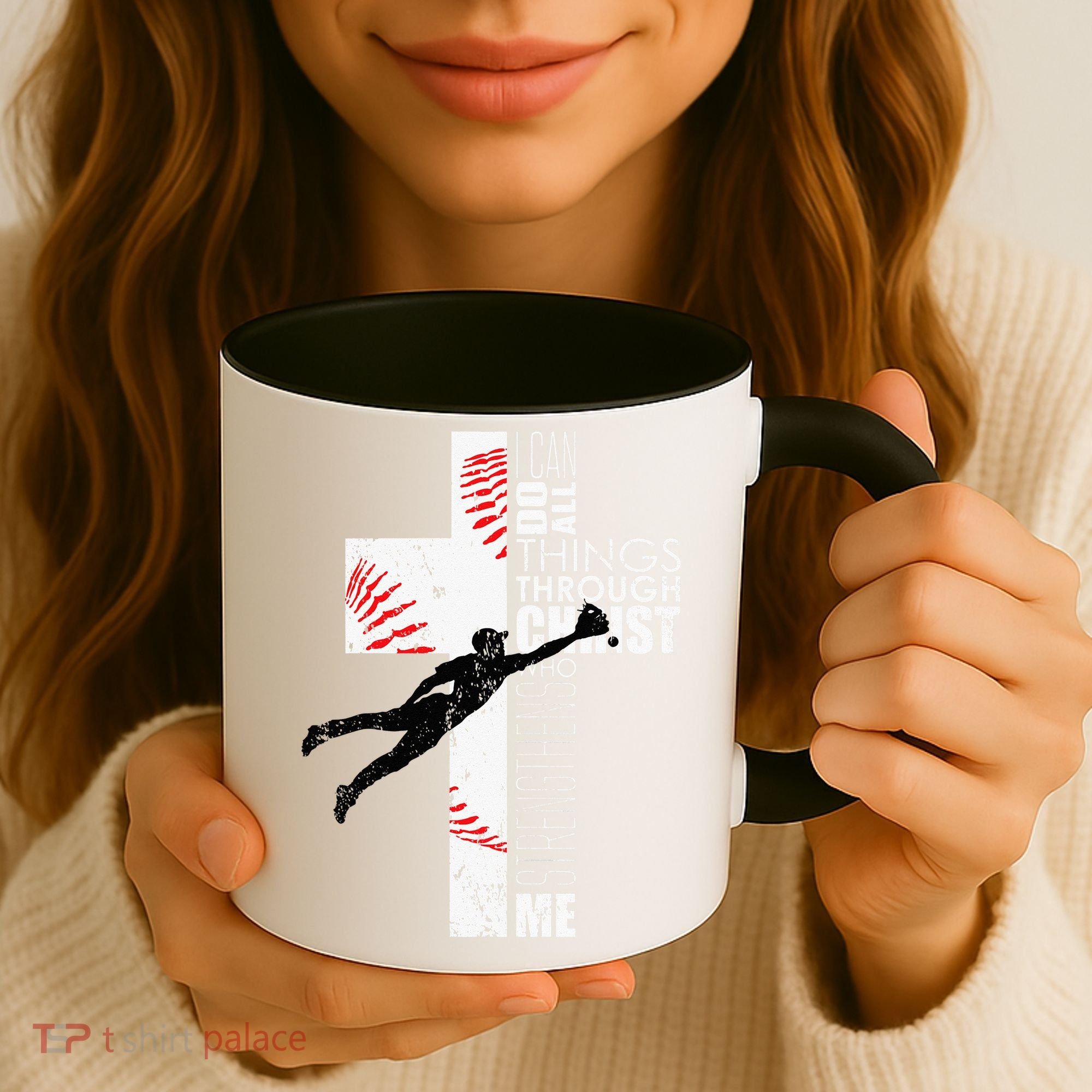 Christian Baseball Religious Cross  Coffee Mug