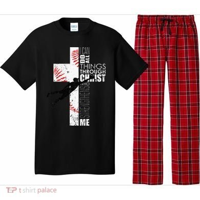 Christian Baseball Religious Cross  Pajama Set
