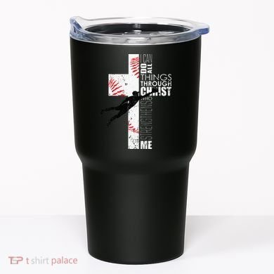 Christian Baseball Religious Cross  Tumbler
