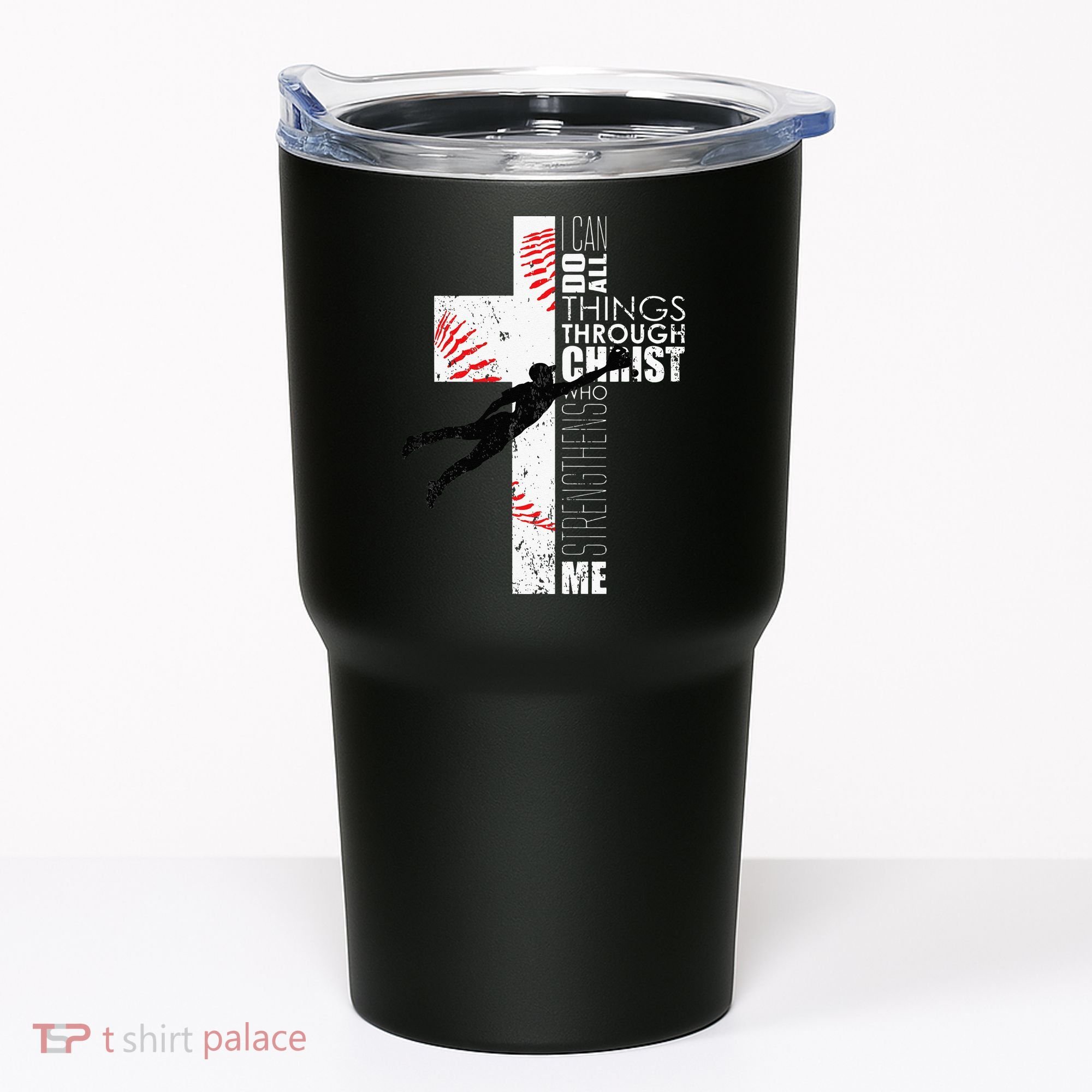 Christian Baseball Religious Cross  Tumbler