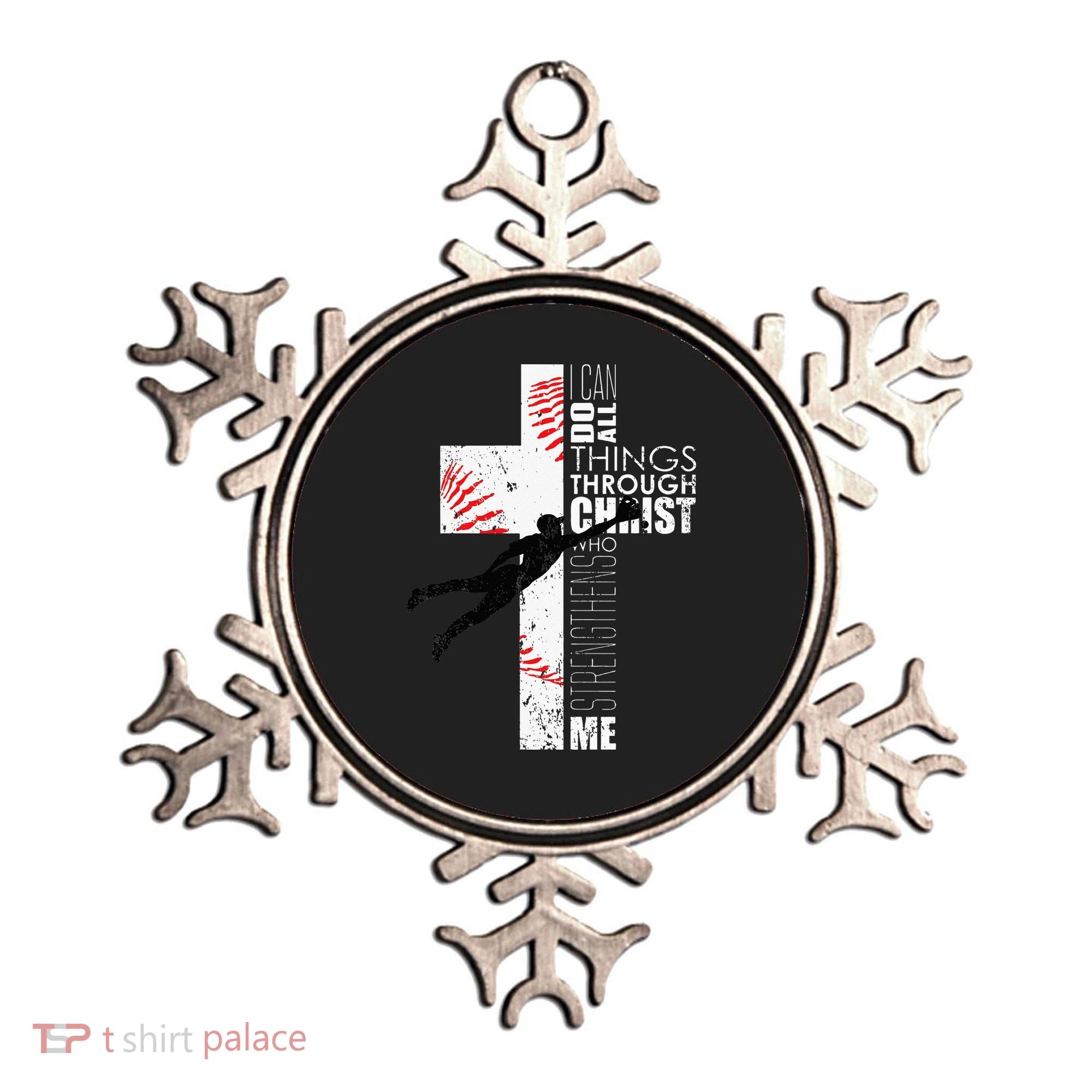 Christian Baseball Religious Cross  Ornament