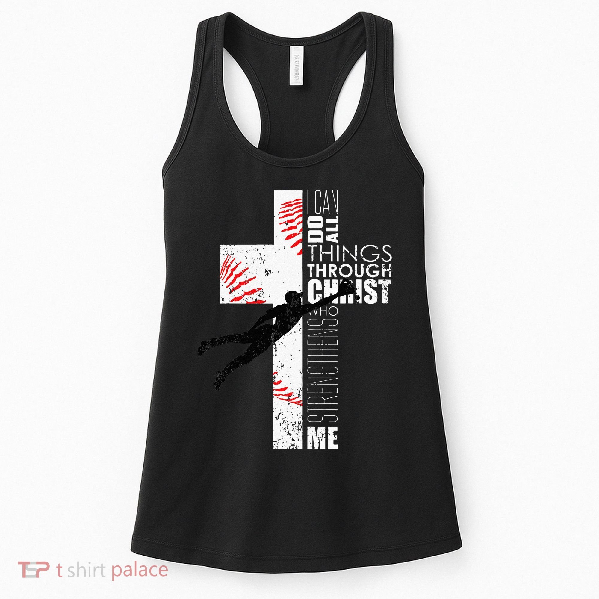 Christian Baseball Religious Cross  Women's Tank Top