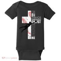 Christian Baseball Religious Cross  Baby Bodysuit thumb 0