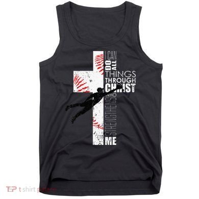 Christian Baseball Religious Cross  Tank Top