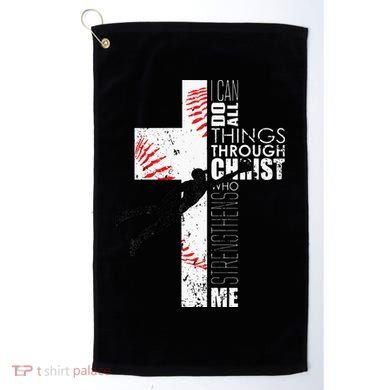 Christian Baseball Religious Cross  Golf Towel