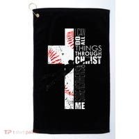 Christian Baseball Religious Cross  Golf Towel thumb 0