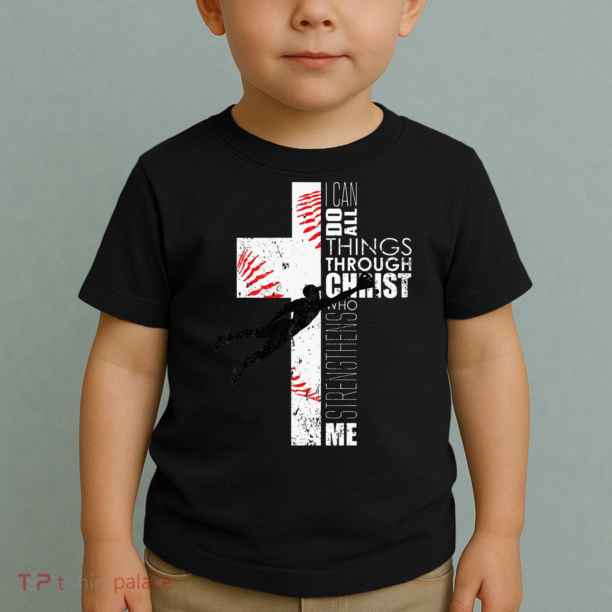 Christian Baseball Religious Cross  Toddler T-Shirt