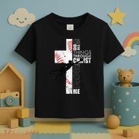 Christian Baseball Religious Cross  Toddler T-Shirt thumb 3