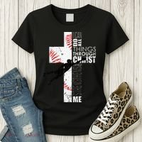 Christian Baseball Religious Cross  Women's T-Shirt thumb 3