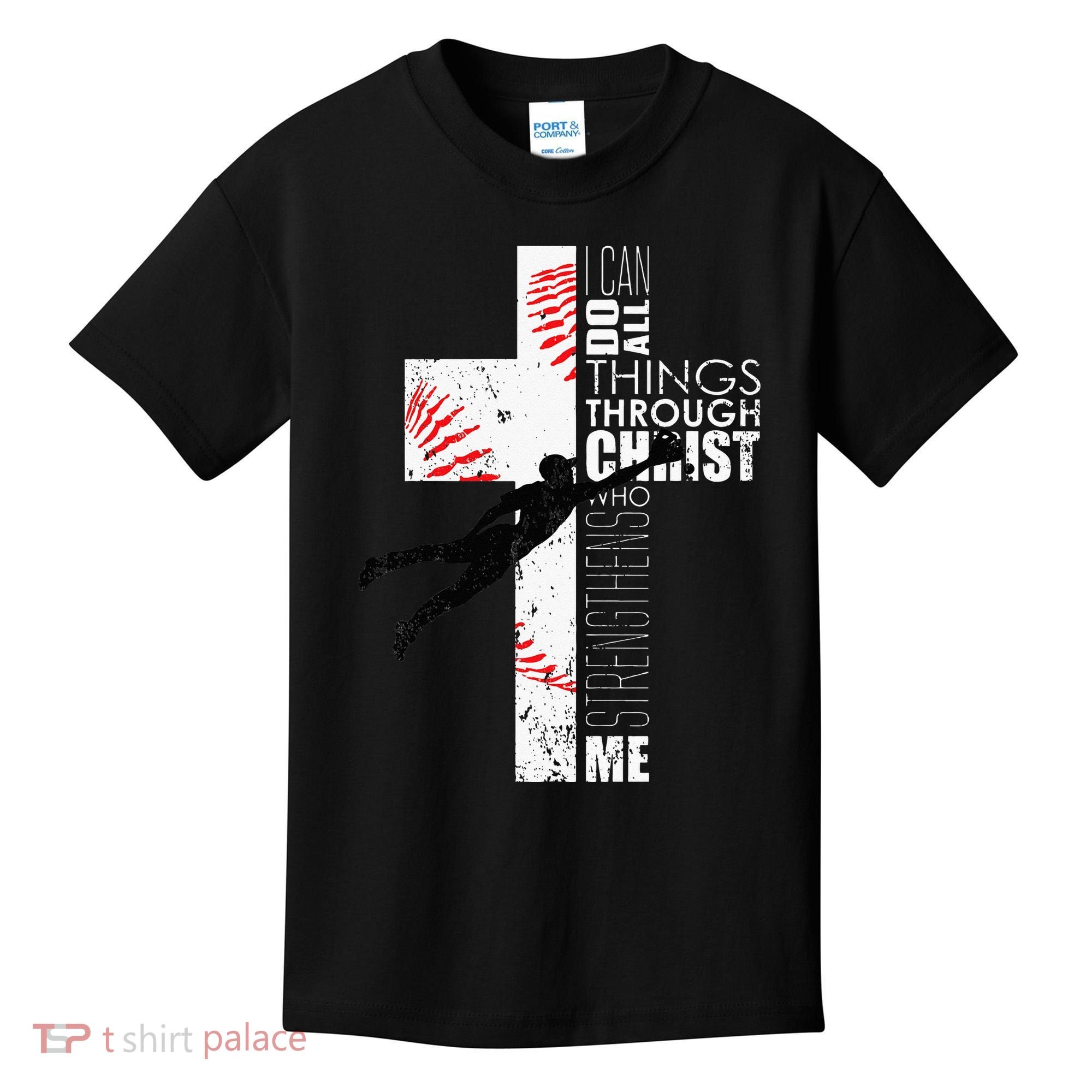 Christian Baseball Religious Cross  Kids T-Shirt