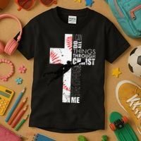 Christian Baseball Religious Cross  Kids T-Shirt thumb 3