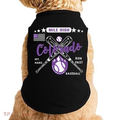 Colorado Baseball Rocky Mountain Skyline Baseball Doggie Tank