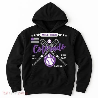 Colorado Baseball Rocky Mountain Skyline Baseball Hoodie
