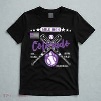 Colorado Baseball Rocky Mountain Skyline Baseball T-Shirt thumb 5