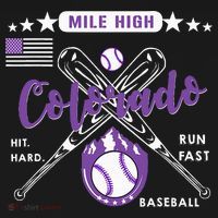 Colorado Baseball Rocky Mountain Skyline Baseball T-Shirt thumb 7