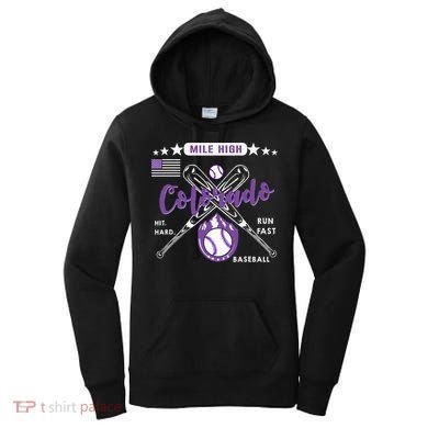 Colorado Baseball Rocky Mountain Skyline Baseball Women's Hoodie