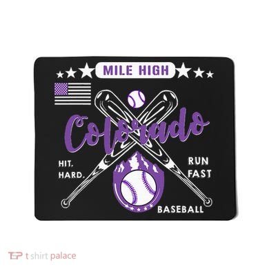 Colorado Baseball Rocky Mountain Skyline Baseball Mousepad