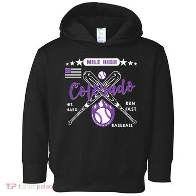 Colorado Baseball Rocky Mountain Skyline Baseball Toddler Hoodie